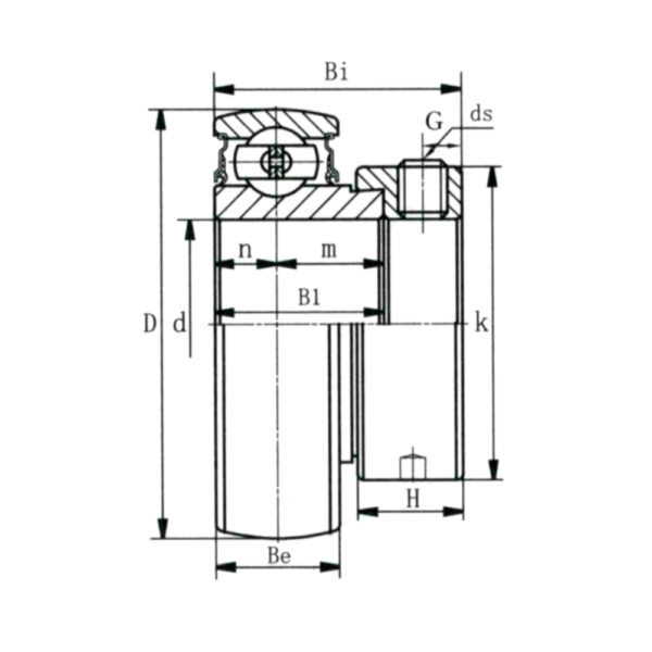 SA209 Eccentric Collar Locking Insert Bearing (Flat Back)