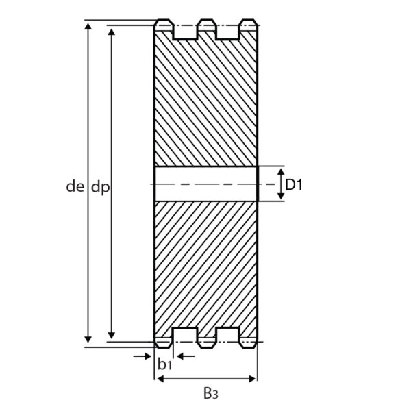 15 Tooth (12B) Triplex Pilot bore Platewheel (3/4 Pitch Chain)