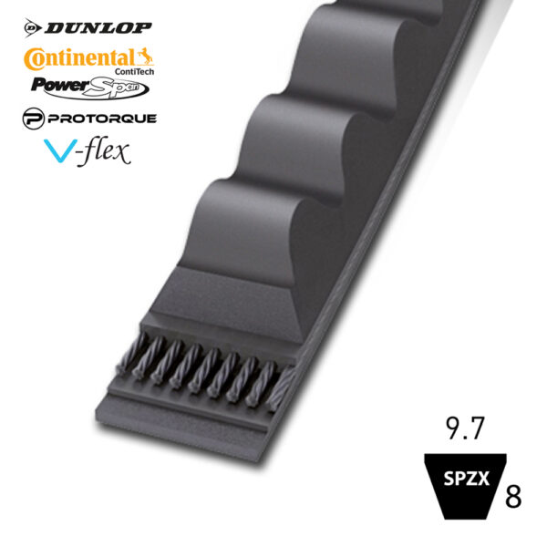 XPZ1187 - XPZ Section Raw Edge Moulded Cogged Wedge V-Belts