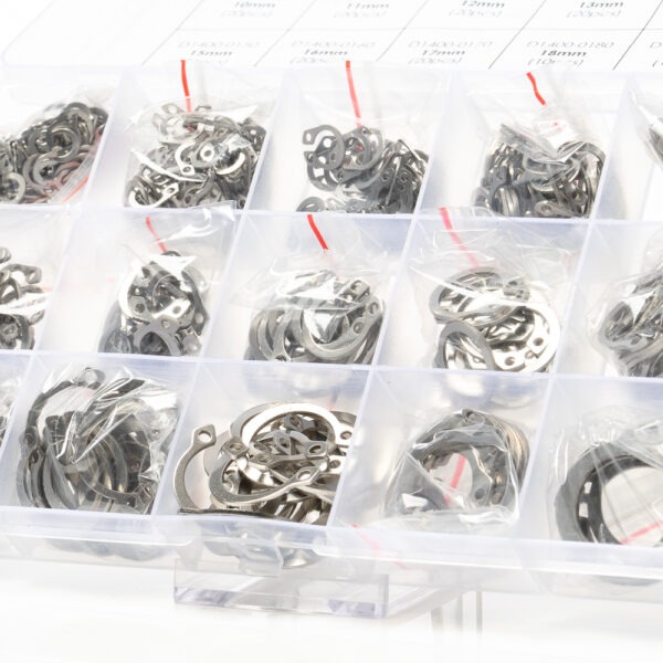 Metric External (304 Stainless Steel) Circlip Assortment Box (535pcs)