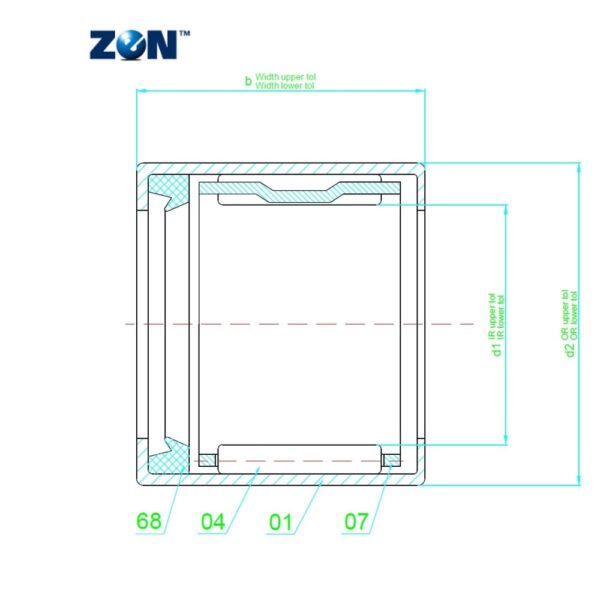HK2018-RS ZEN Needle Roller Bearing (20x26x18)