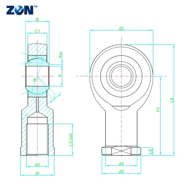 GIKR20PW ZEN Rod End Bearing (Maintenance-Free) - Female Right-Hand Thread