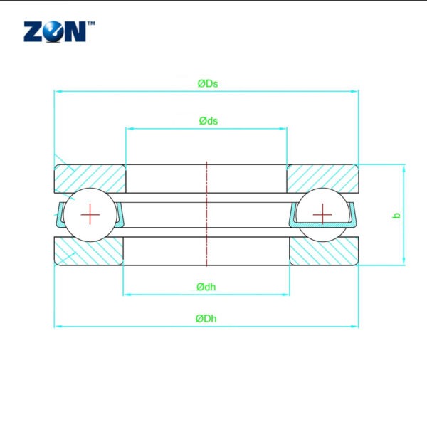 51208 ZEN Thrust Ball Bearing (40x68x19)