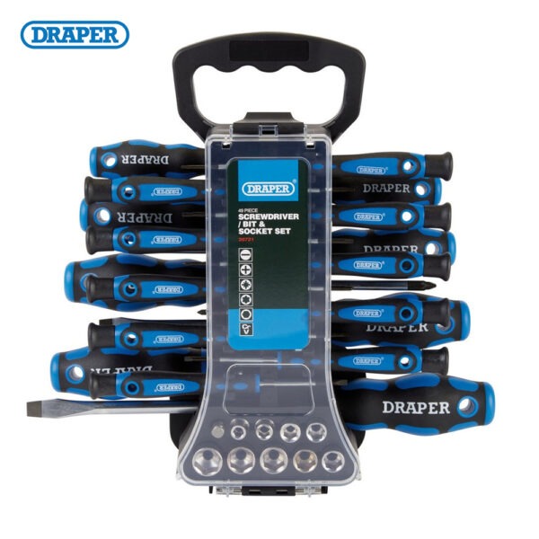 Draper (49 Piece) Screwdriver, Socket & Bit Set